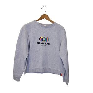 KULE Womens Organic Cotton Gray The Pickleball Raleigh Sweatshirt S Athleisure